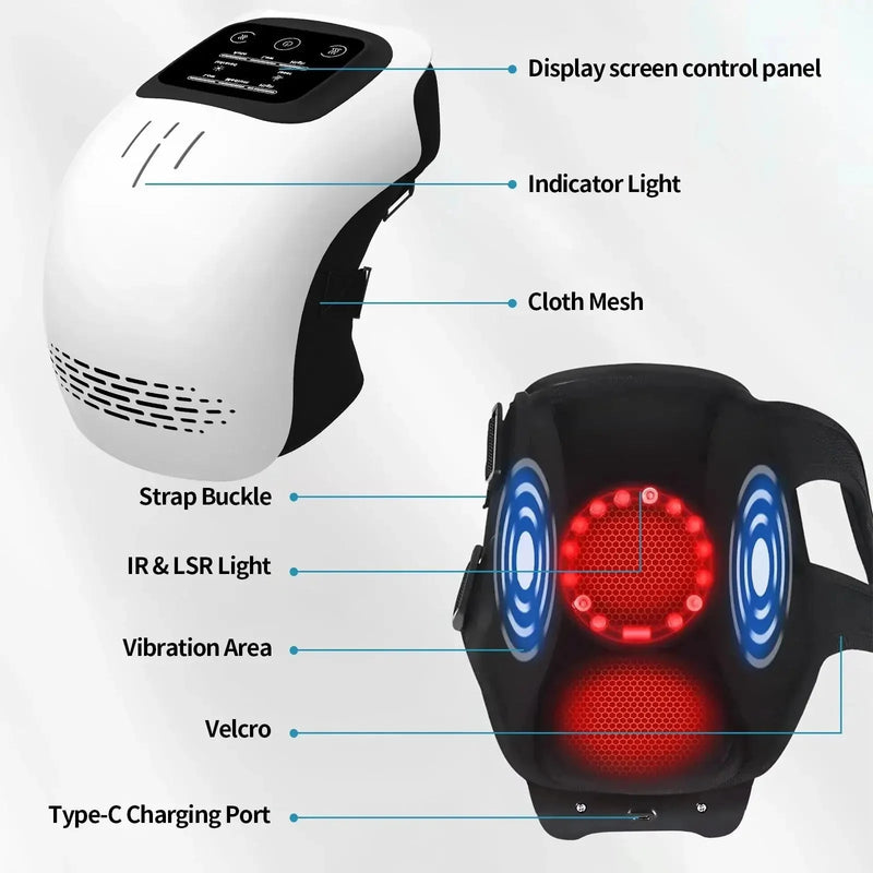 infrared laser therapy | rechargeable knee massager | intelligent kneading technology | energy saving