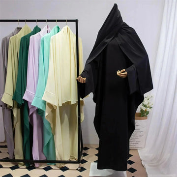 solid color abaya set | lightweight cotton robe | long sleeve maxi dress | ultrasonic cleaning