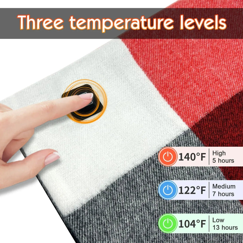 usb-c rechargeable heating scarf | machine washable electric shawl | adjustable temperature settings | energy saving