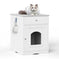 Cat Litter Box Enclosure - Wooden Furniture Side Table with Hidden Storage White - available style options