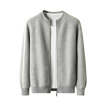 Fashionable All-match Casual Woolen Sweater Four Flat Air Layer Thickened Half Turtleneck Pure Wool Cardigan