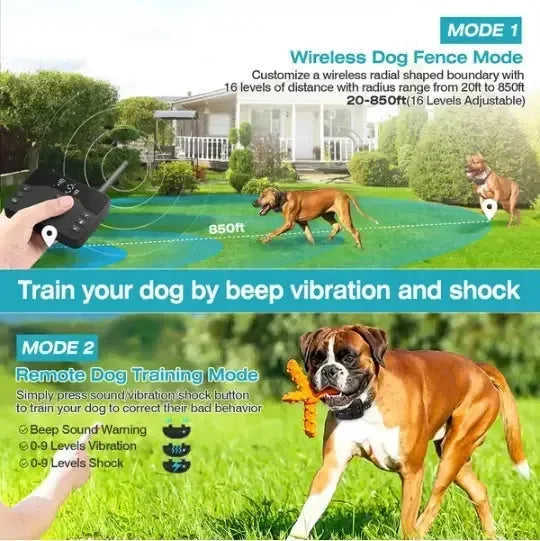 Wireless Dog Fence & Training Collar - 2-in-1 Waterproof System Meifu Market