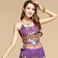 sequined dance top | chili red bra top | stretchable dance costume | ultrasonic cleaning