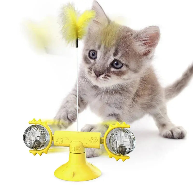 rotating cat toy | multi-function scratching post | interactive pet toy | energy saving
