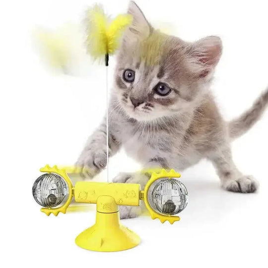 automatic rotating cat toy | interactive cat scratcher | dental cleaning cat toy | ultrasonic cleaning