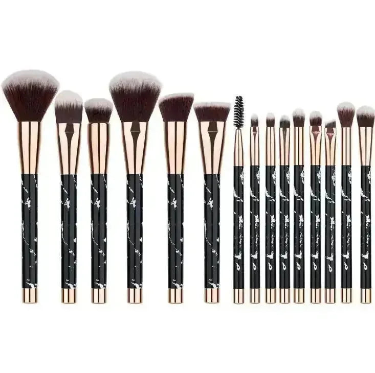 marble handle makeup brushes | 11 piece brush set with case | professional makeup brush kit | energy saving