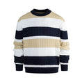 lightweight cotton blend pullover | striped long sleeve sweater | mens casual striped sweater | ultrasonic cleaning