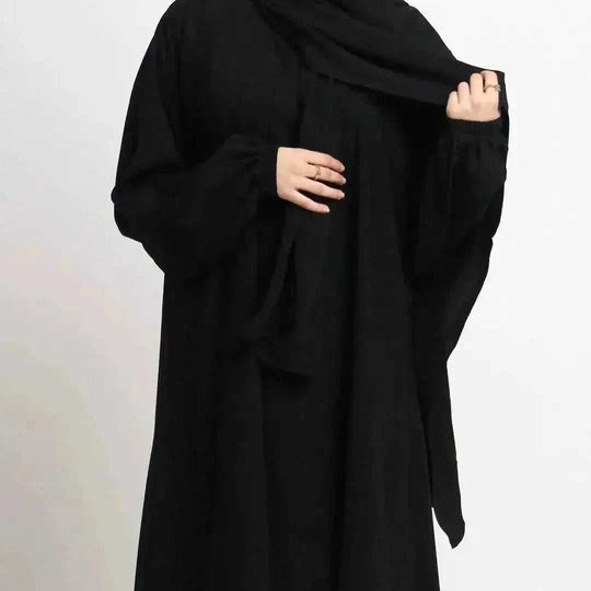 long sleeve abaya dress | plus size modest wear | cotton blend robe dress | energy saving
