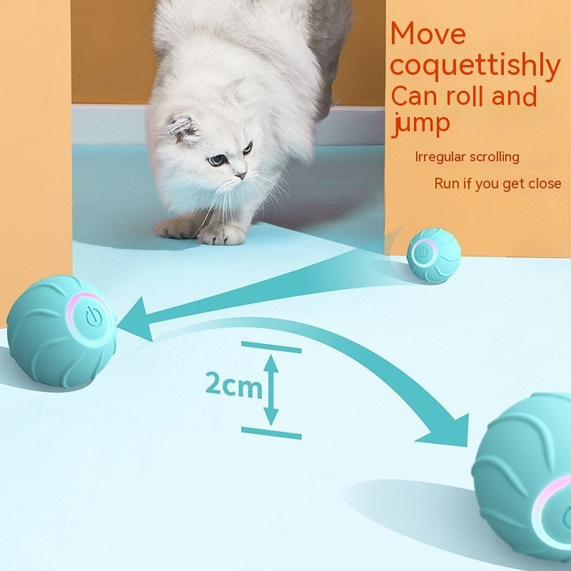 Smart Cat Toys Rolling Ball Pet Cat Owner Interactive Pets Toys Automatic Bouncing Ball USB Self Hi Teasing Kittens Jumping Ball Meifu Market