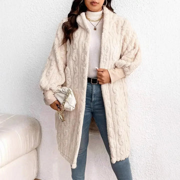 plus-size wool coat women | heavyweight fleece lined coat | oversized winter coat for women | energy saving