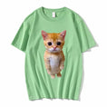 sad crying cat t-shirt | munchkin kitty graphic tee | soft cotton cat meme shirt | energy saving