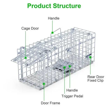 2Pcs Foldable Rat Trap Cage Humane Live Rodent Trap Cage Galvanized Meifu Market
