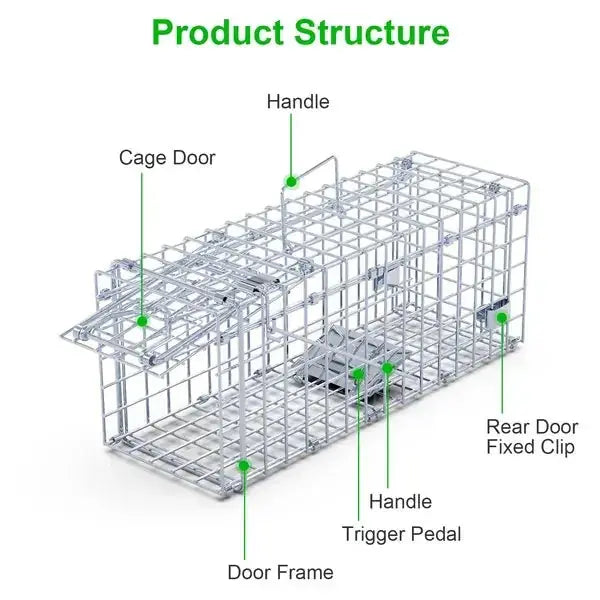 2Pcs Foldable Rat Trap Cage Humane Live Rodent Trap Cage Galvanized Meifu Market