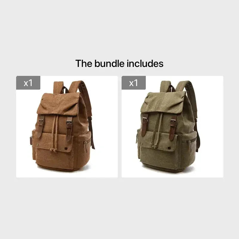waterproof canvas backpack | 15-inch laptop compartment | vintage travel backpack | energy saving