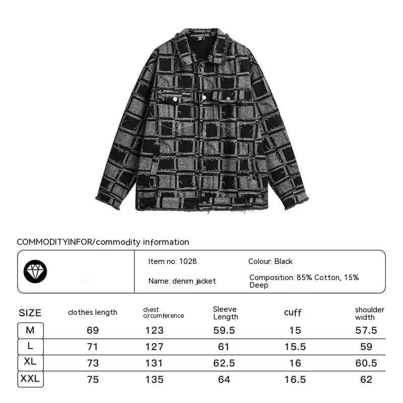 Plaid Denim Coat Top Jacket Meifu Market