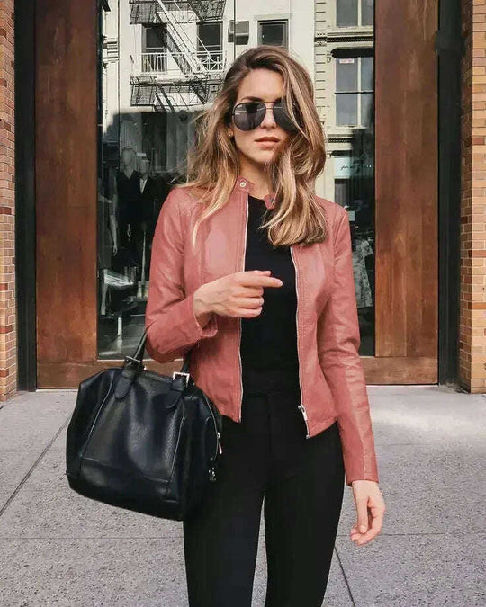 Women's PU Leather Jacket - Autumn Winter Fashion Suit Jacket Meifu Market