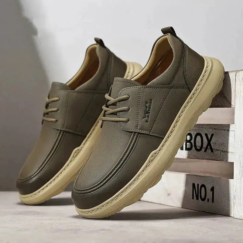 Autumn New Casual Leather Shoes Men's Fashionable All-match Fashionable Shoes Lightweight Meifu Market