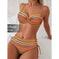 Printed Split Strap Bikini High Waist European And American Leopard Print - back view