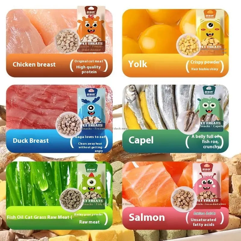 Pet Freeze-dried Snacks Egg Yolk Chicken Grains Dog Cat Snacks Meifu Market