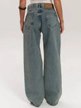 vintage straight-leg jeans | hollow textured denim | high-waisted jeans for women | energy saving
