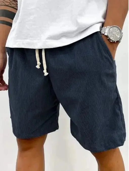 heavyweight corduroy shorts | mens drawstring waist shorts | casual cargo pocket shorts | energy saving