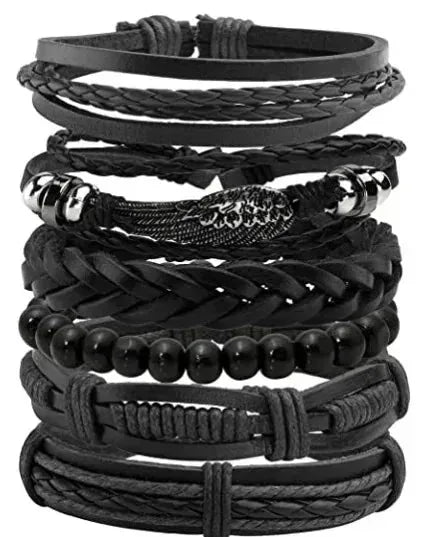 genuine leather bracelet | adjustable woven bracelet | multi-layer charm bracelet | ultrasonic cleaning