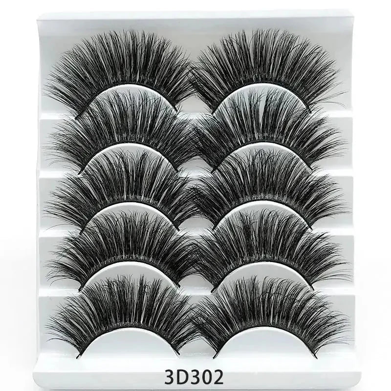soft cotton stalk lashes | 3d mink effect eyelashes | five pairs multipack | energy saving