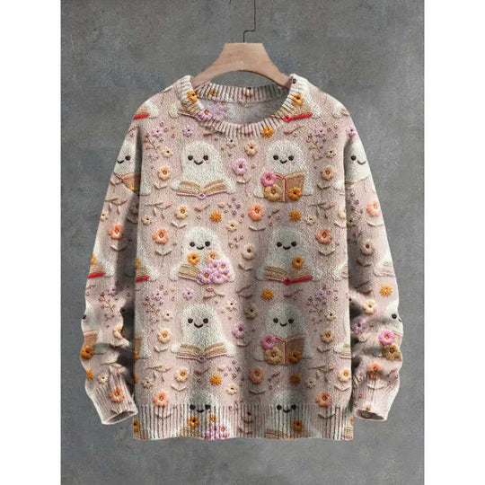 Mens 3D Crew Neck Sweatshirt With Bold Needle Digital Print S - scale comparison view