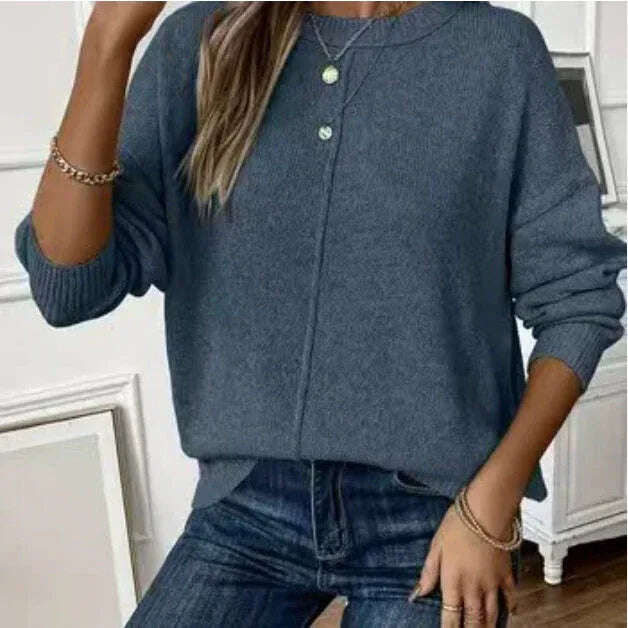 Simple Women's Knitted Sweater Pullover Meifu Market