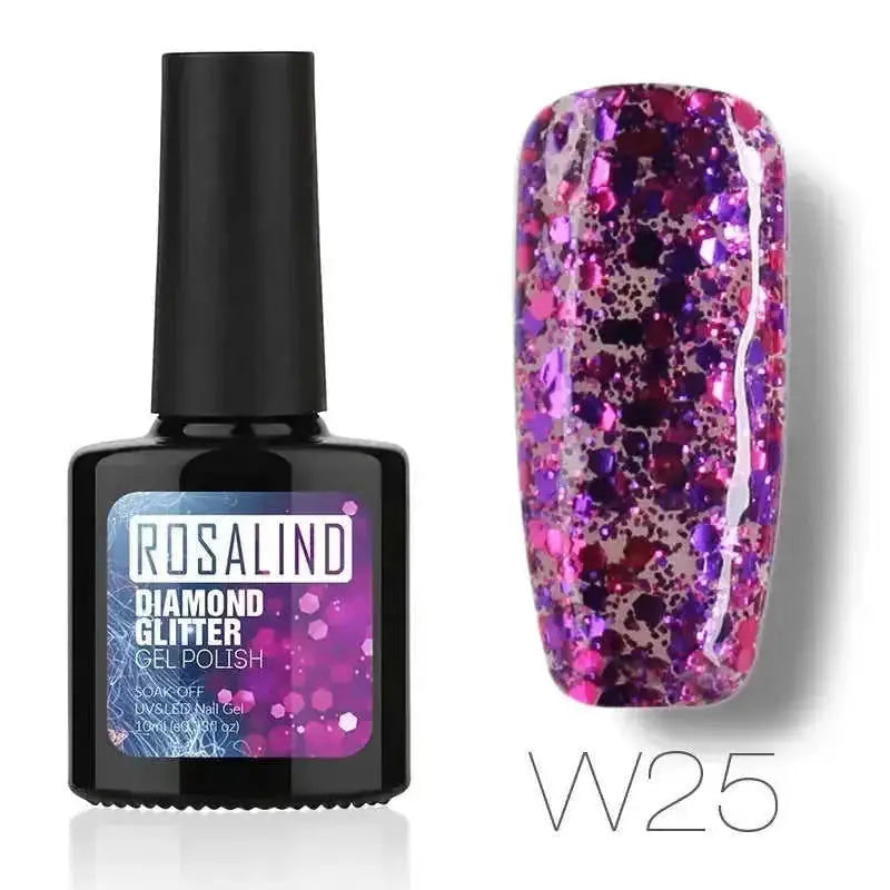 Diamond Nail Gel Polish - Reflective Glitter Gel for Nail Art | 10ml UV/LED RBW48 - color variant display