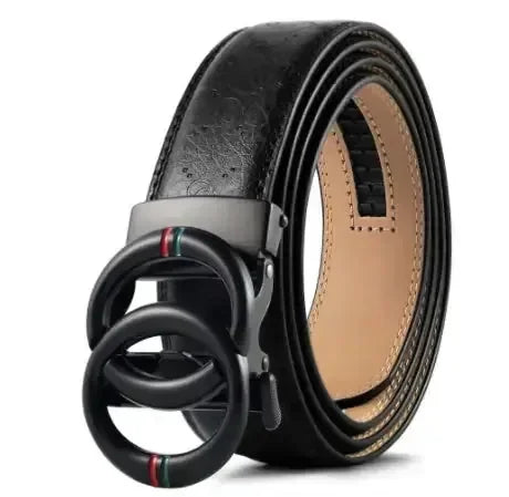 automatic alloy buckle | genuine cowhide leather belt | adjustable mens belt | energy saving