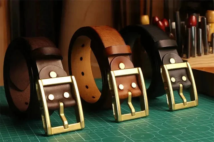 heavy-duty cowhide leather belt | 15 inch wide mens belt | vegetable tanned leather | ultrasonic cleaning