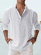 Men's Long Staple Cotton Long Sleeve Stand Collar Shirt - Meifu Market
