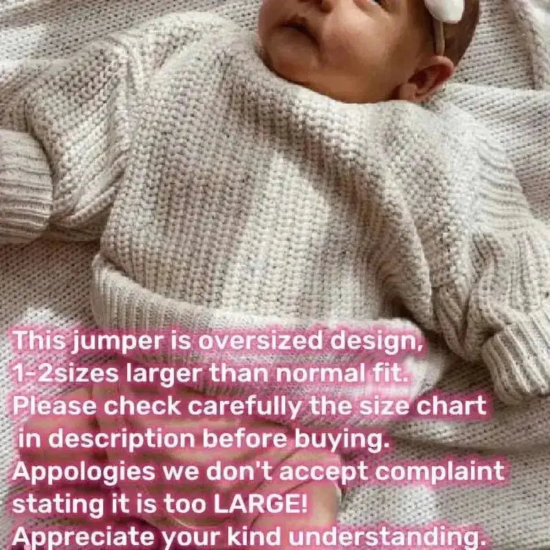 cotton baby sweater set | oversized cable knit sweater | newborn winter outfit | ultrasonic cleaning