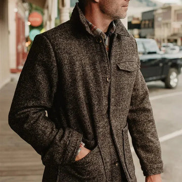 Casual Fashion Polo Collar Woolen Jacket