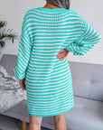 Ins Striped Sweater Dress V-neck Long Sleeve Dresses For Women Meifu Market