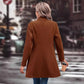 Women's Winter Overcoat Lapel Collar Single Breasted Outerwear Long Pea Coat Meifu Market