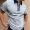 Plaid Zip Knit Polo – Men's Jacquard 5-Style Casual Shirt