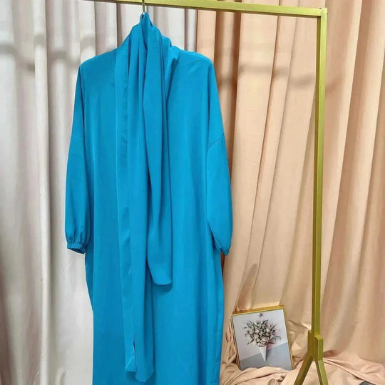 long sleeve abaya dress | plus size modest wear | cotton blend robe dress | ultrasonic cleaning