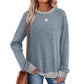 Color Matching Casual Round Neck Pullover Long Sleeve Top Meifu Market