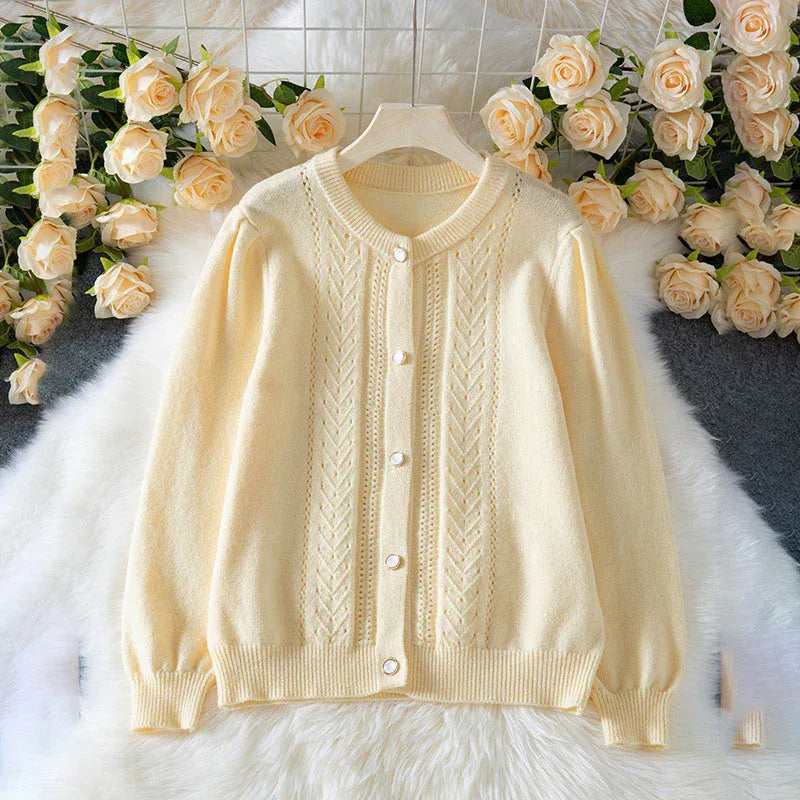 Women's 2025 Trendy Cardigan Sweater Long Sleeve Open Front, Button Down Jacket Style Fall Knitwear Meifu Market