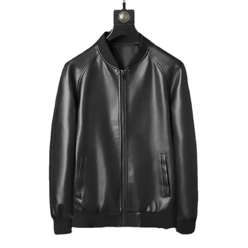 slim fit leather jacket | premium washed leather | lightweight mens jacket | ultrasonic cleaning
