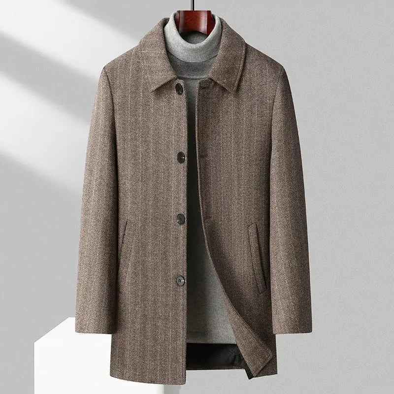 reversible wool coat for men | 100 wool material | double-sided winter coat | energy saving