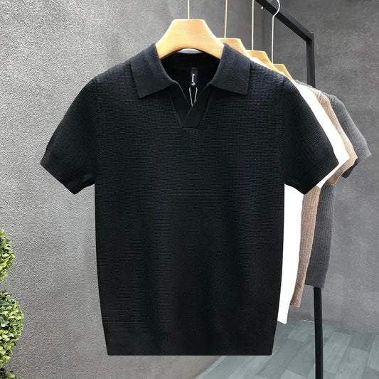Fashion Summer Thin Knitted Polo Shirt For Men