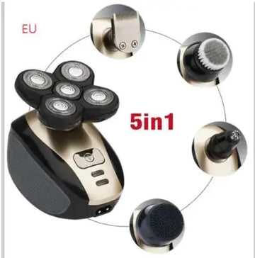 5 In 1 Multifunctional Electric Shaver 5 Blade Razor For Men Shaved Head Rechargeable Shaving Machine Beard Nose Hair Trimmer - does a five blade