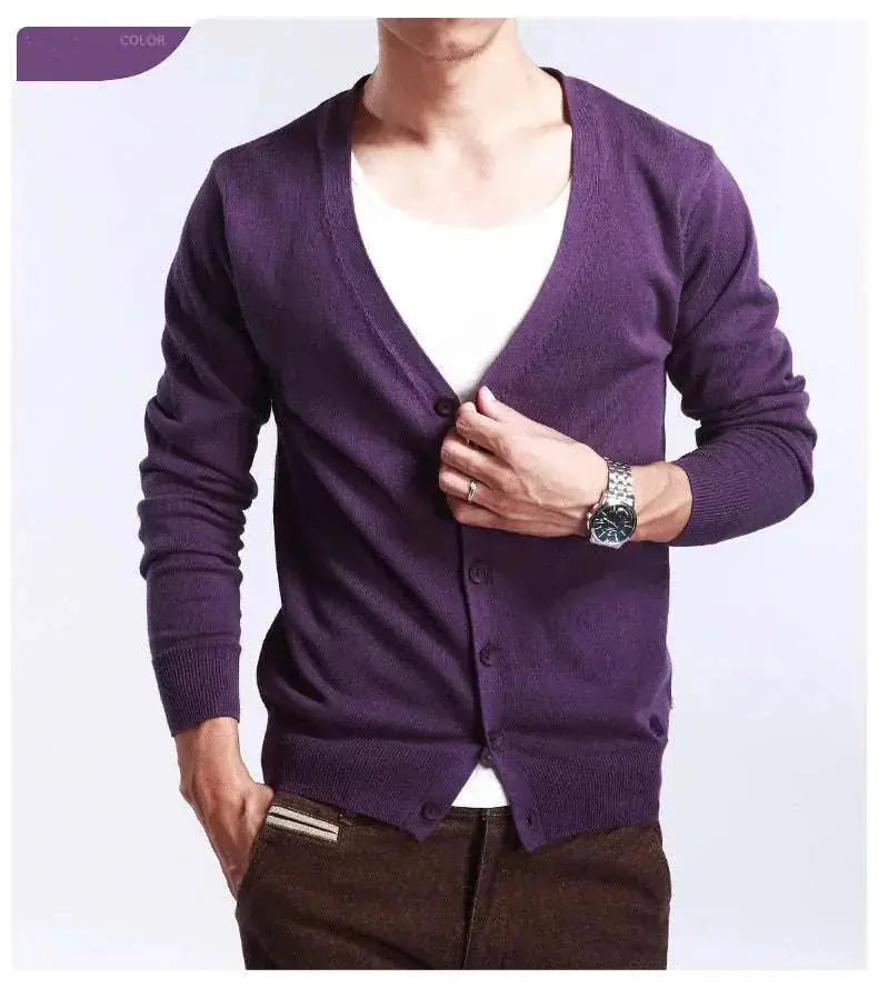 luxury cashmere cardigan | premium mens sweater coat | soft cashmere blend | energy saving