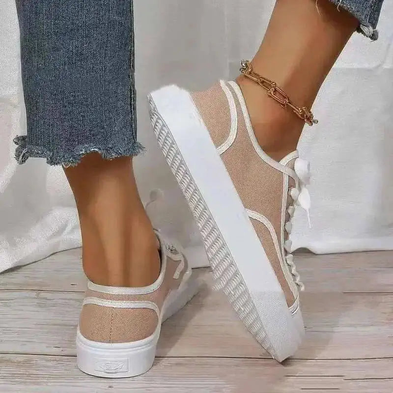 platform sneakers for women | solid color casual shoes | flat sole walking shoes | energy saving