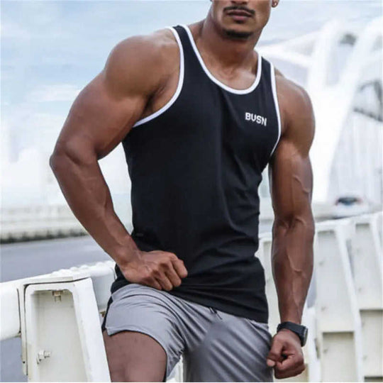 Mens Summer Casual Tank Top For Muscle Fitness S - front view 0