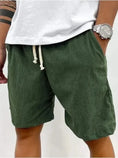 heavyweight corduroy shorts | mens drawstring waist shorts | casual cargo pocket shorts | ultrasonic cleaning