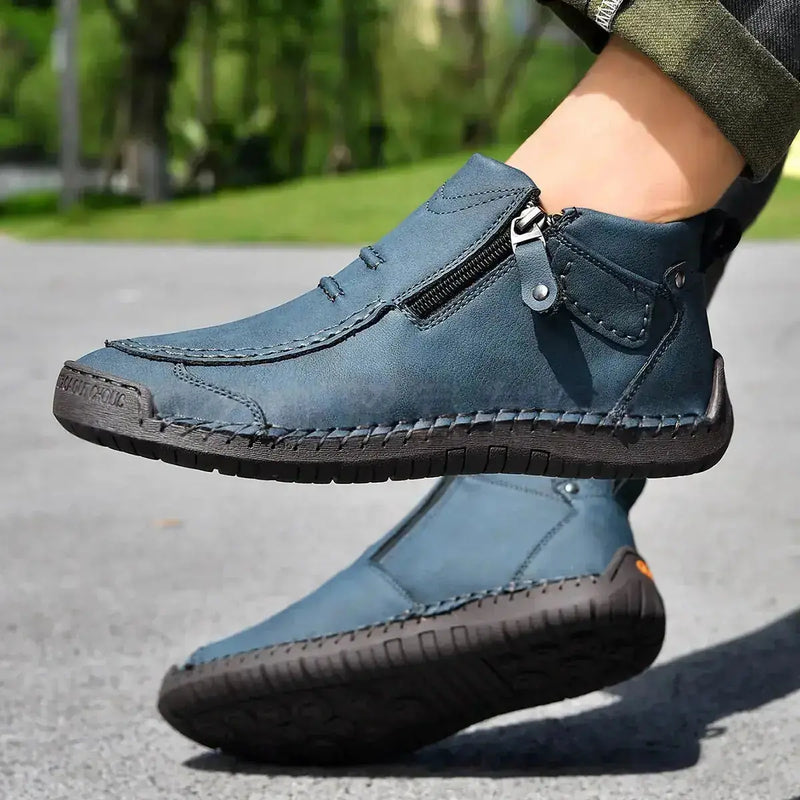 Men's Flats Ankle Boots Fashion Casual Side-zipper Boot Temperament Commuter Shoes Meifu Market